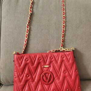 RED Valentino, satchel bag, Red Chevron quilting